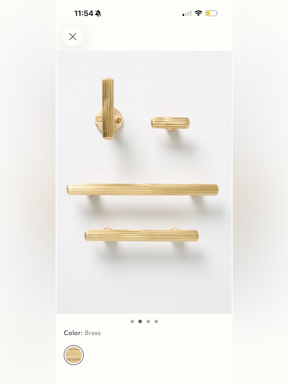 Anthropologie Aldina Fluted Brass Cabinet Pulls – Set of 10